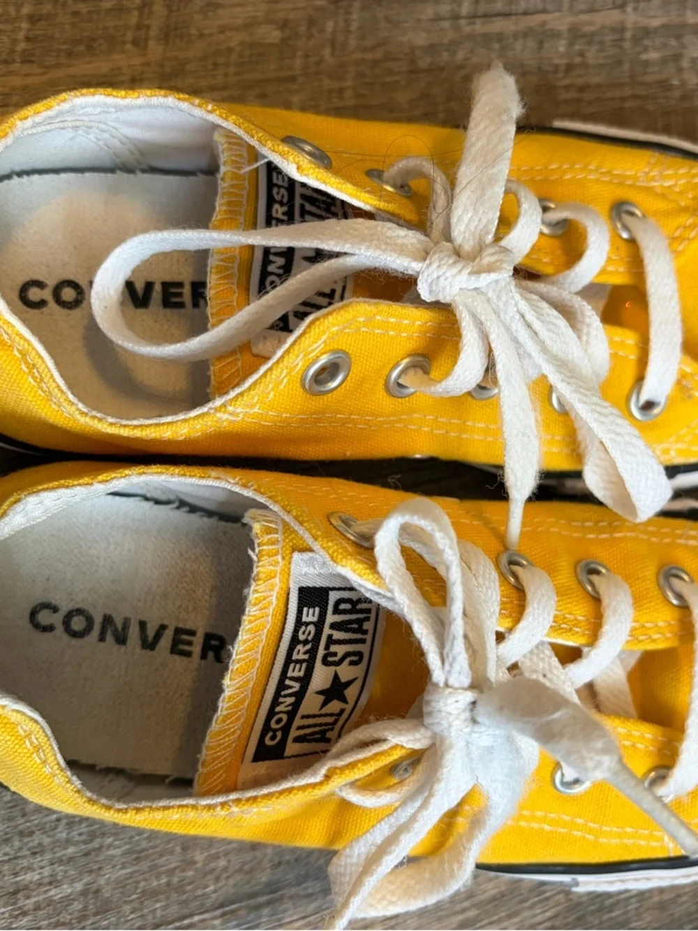 Converse Yellow Low-Top Kids Canvas Sneakers with White Accents
